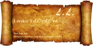 Lenko Lóránt névjegykártya
