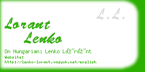 lorant lenko business card